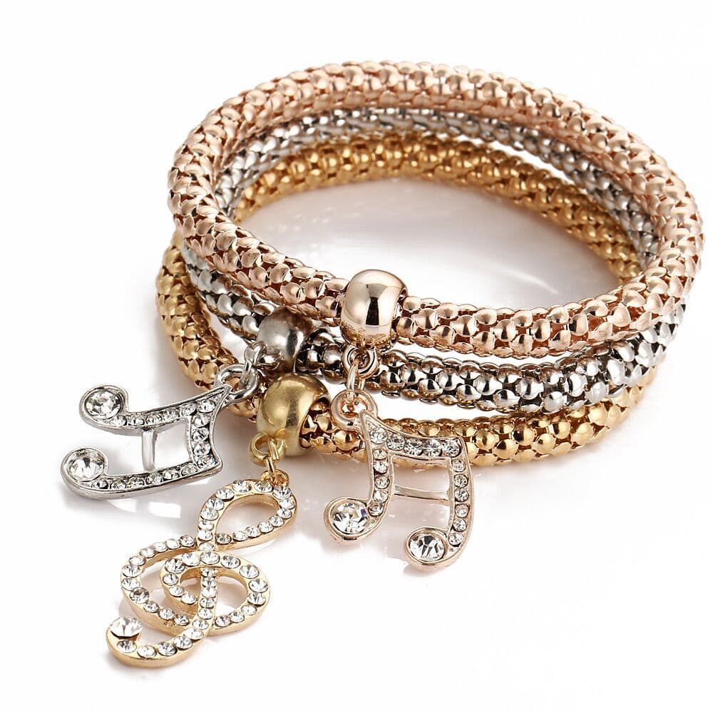 image-BJ012 Crystal Butterfly Pendant Bracelet Women's Multi-Color Chain