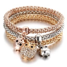 image-BJ012 Crystal Butterfly Pendant Bracelet Women's Multi-Color Chain