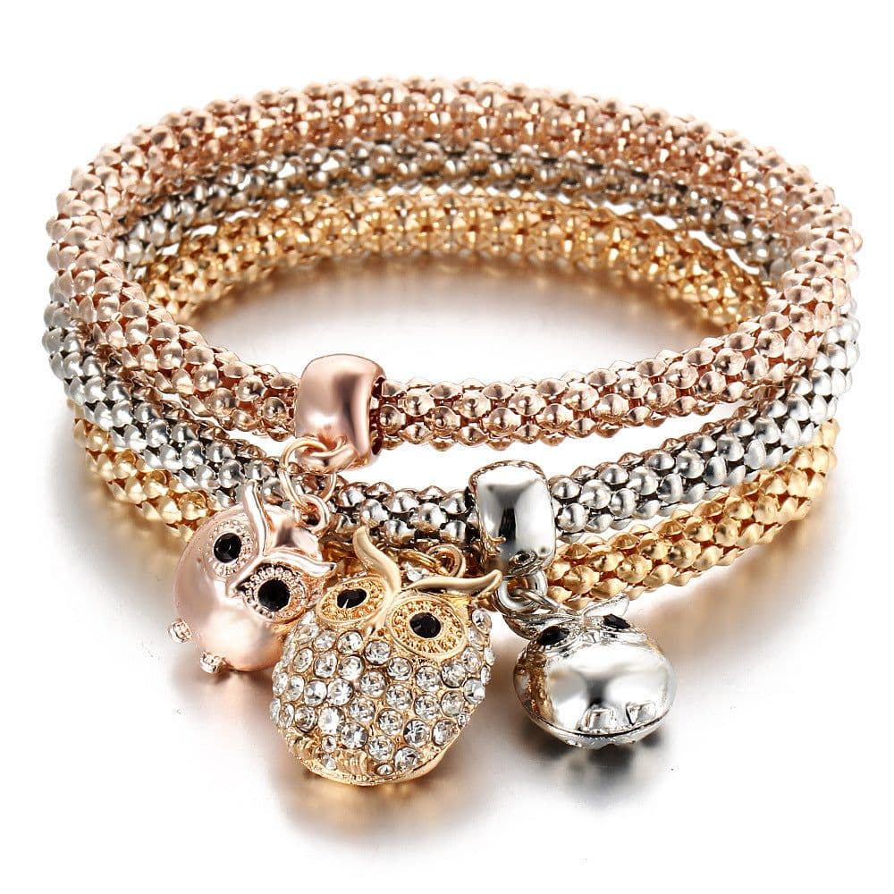 image-BJ012 Crystal Butterfly Pendant Bracelet Women's Multi-Color Chain