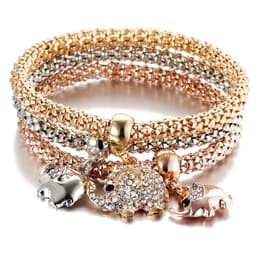 image-BJ012 Crystal Butterfly Pendant Bracelet Women's Multi-Color Chain