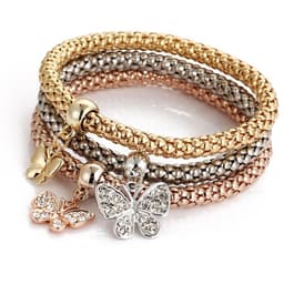 image-BJ012 Crystal Butterfly Pendant Bracelet Women's Multi-Color Chain