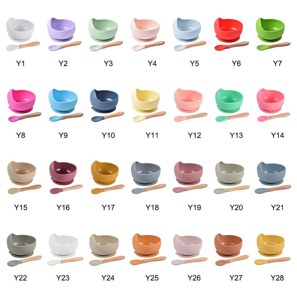 image-rxl Baby Silicone Bowl Spoon Set with Suction Cup