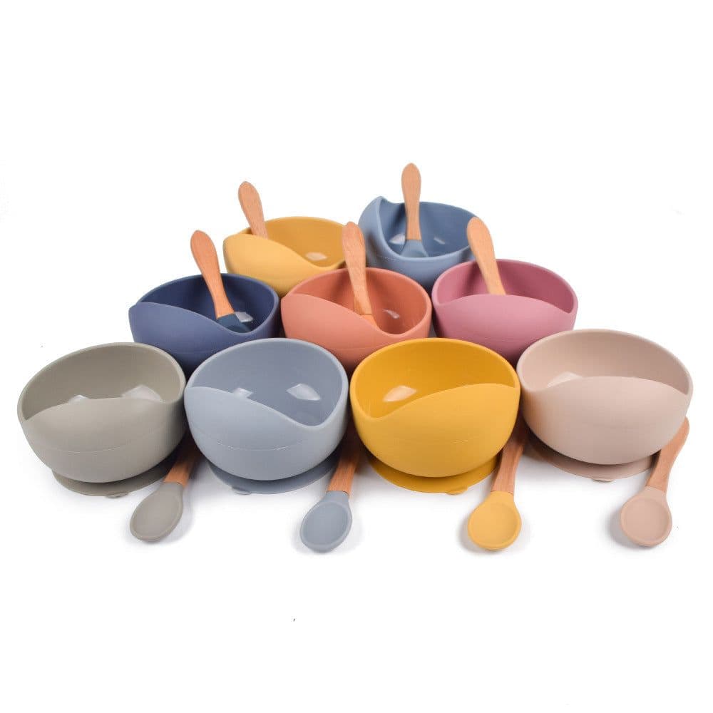 image-rxl Baby Silicone Bowl Spoon Set with Suction Cup