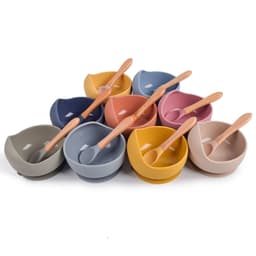 image-rxl Baby Silicone Bowl Spoon Set with Suction Cup