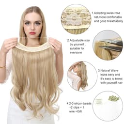 image-Fish Line Curly Hair Extension 40cm Matte Silk Wig