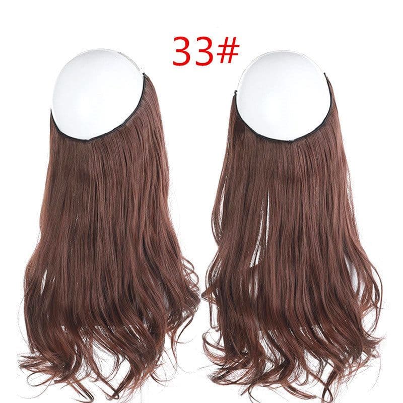 image-Fish Line Curly Hair Extension 40cm Matte Silk Wig
