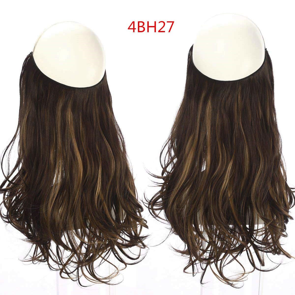 image-Fish Line Curly Hair Extension 40cm Matte Silk Wig