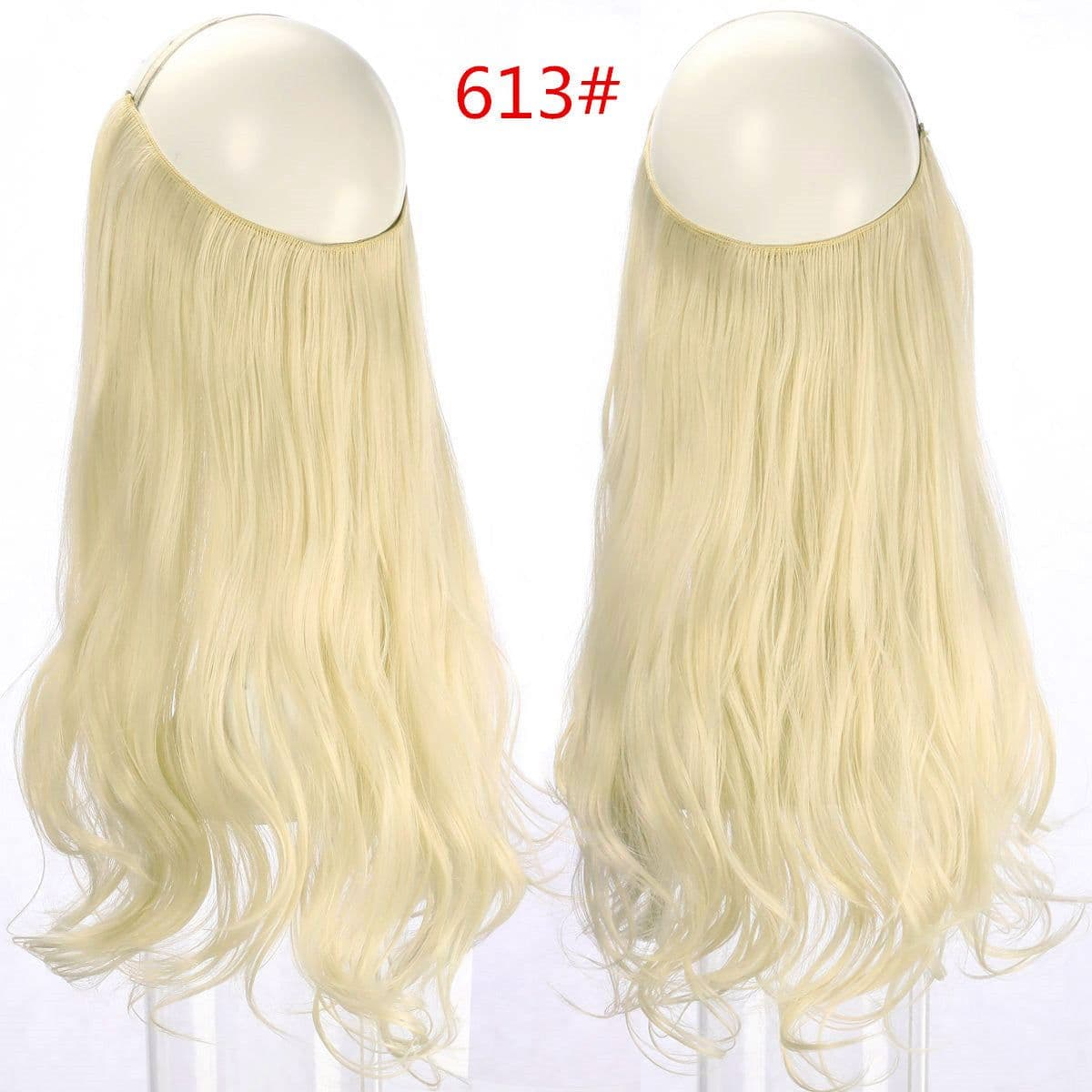 image-Fish Line Curly Hair Extension 40cm Matte Silk Wig
