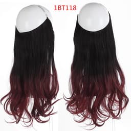 image-Fish Line Curly Hair Extension 40cm Matte Silk Wig