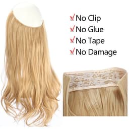 image-Fish Line Curly Hair Extension 40cm Matte Silk Wig