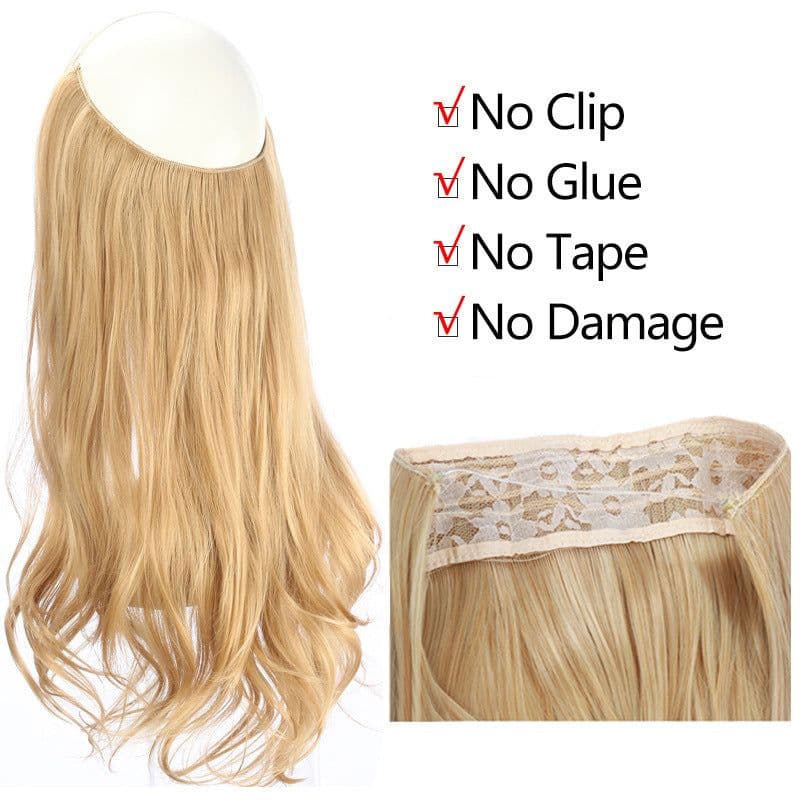 image-Fish Line Curly Hair Extension 40cm Matte Silk Wig