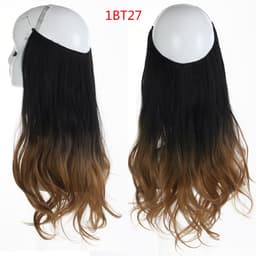 image-Fish Line Curly Hair Extension 40cm Matte Silk Wig
