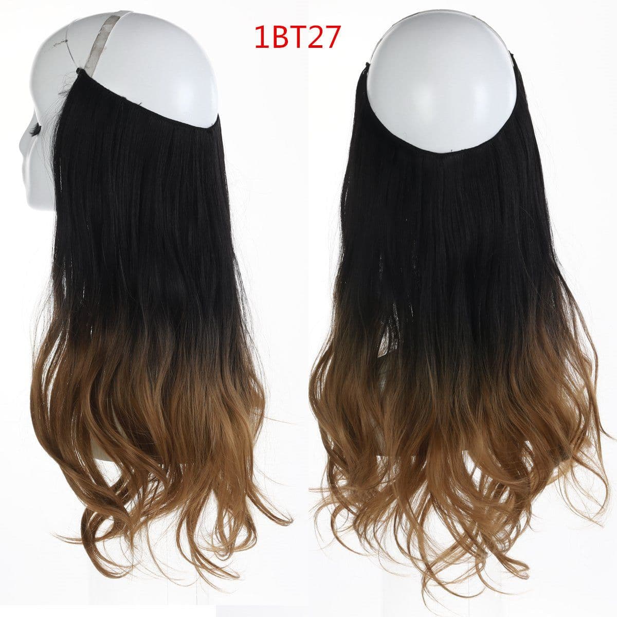 image-Fish Line Curly Hair Extension 40cm Matte Silk Wig