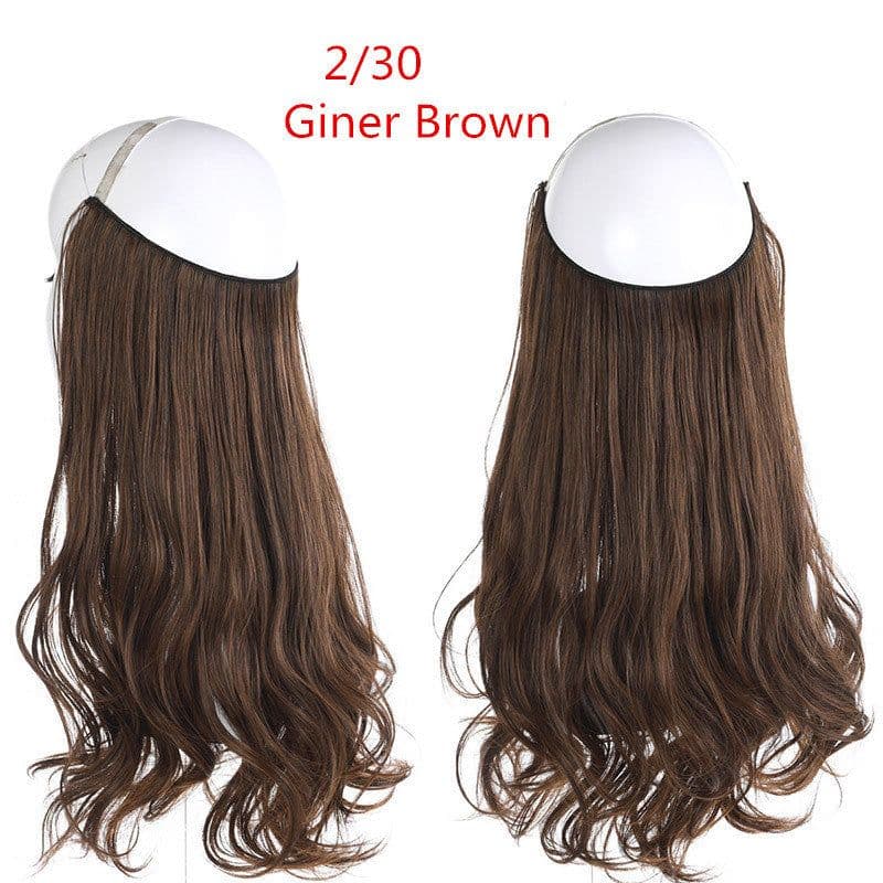 image-Fish Line Curly Hair Extension 40cm Matte Silk Wig