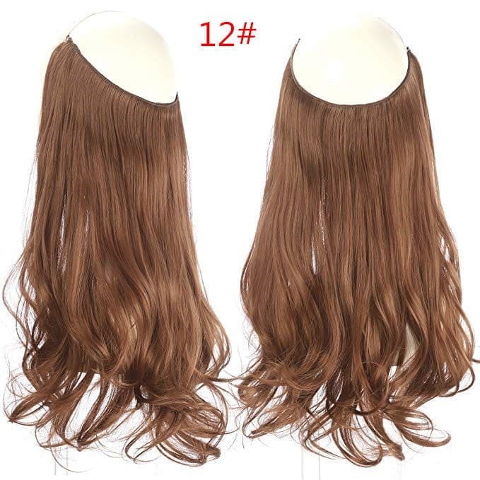 image-Fish Line Curly Hair Extension 40cm Matte Silk Wig