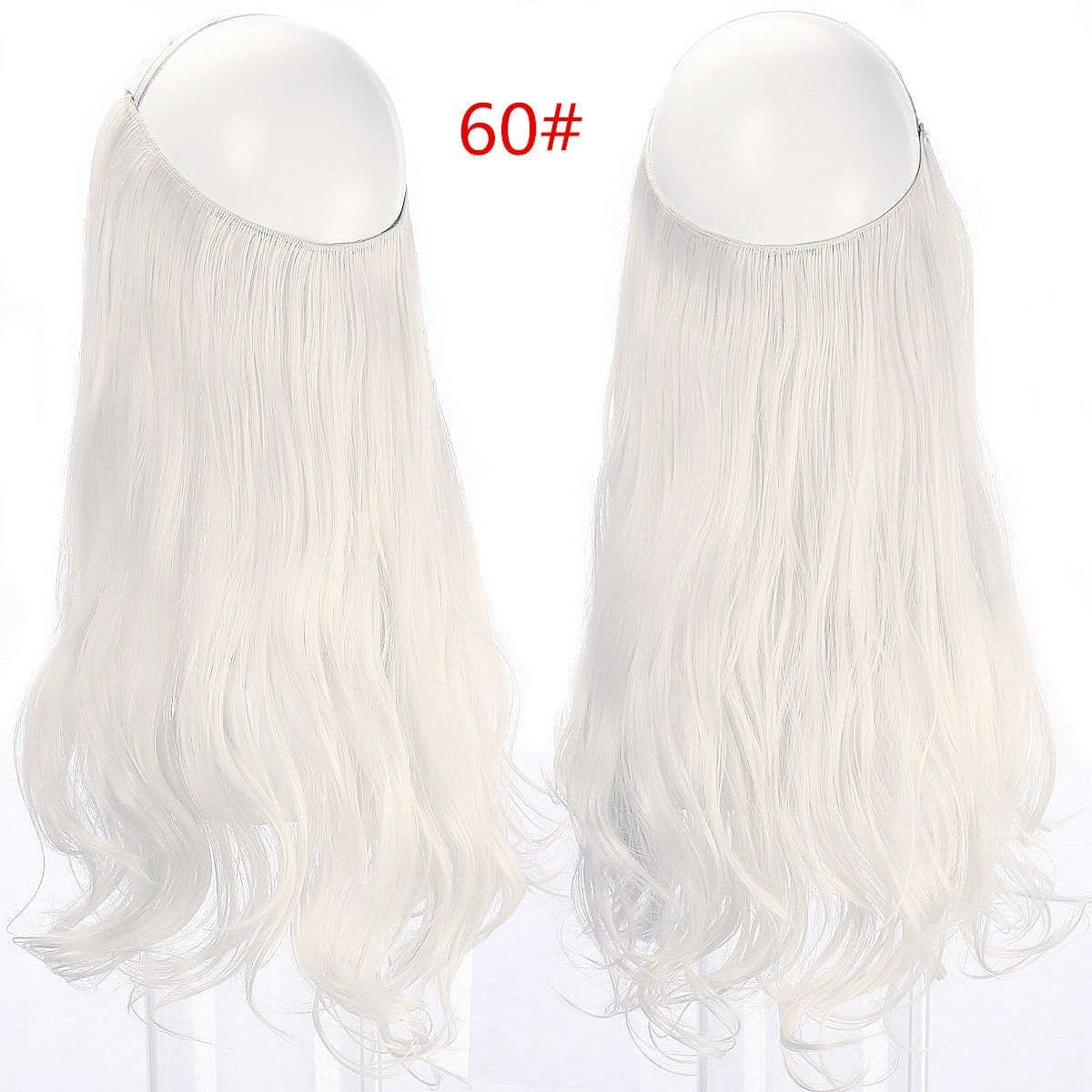 image-Fish Line Curly Hair Extension 40cm Matte Silk Wig
