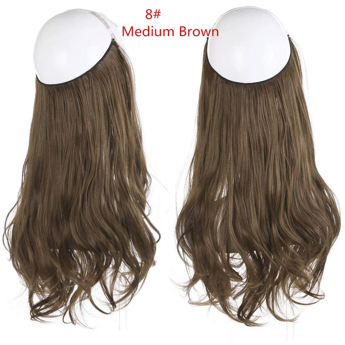 image-Fish Line Curly Hair Extension 40cm Matte Silk Wig