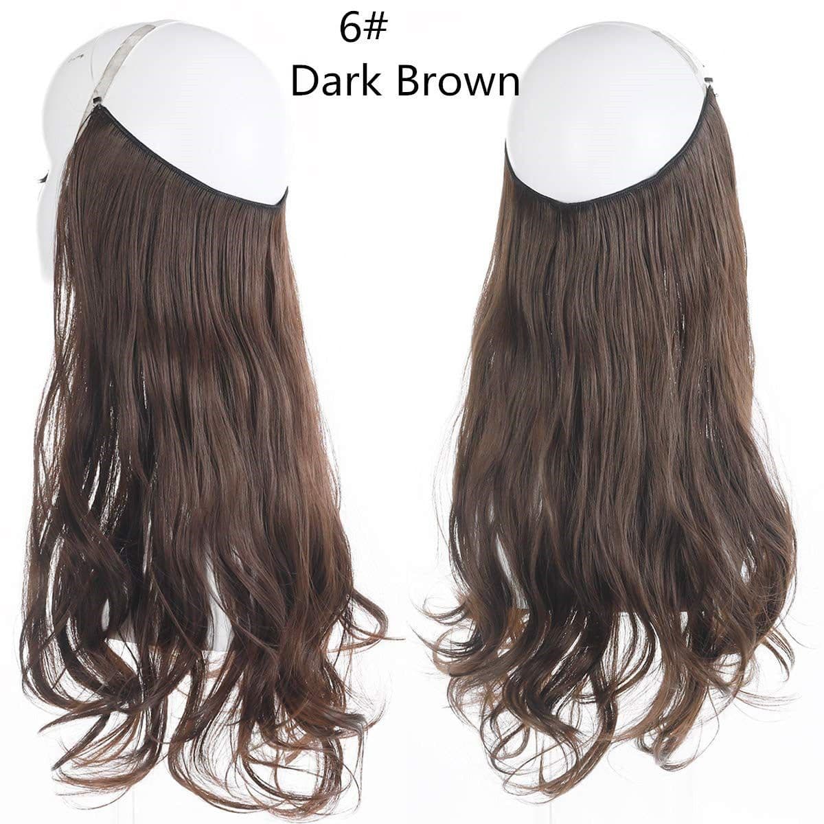 image-Fish Line Curly Hair Extension 40cm Matte Silk Wig