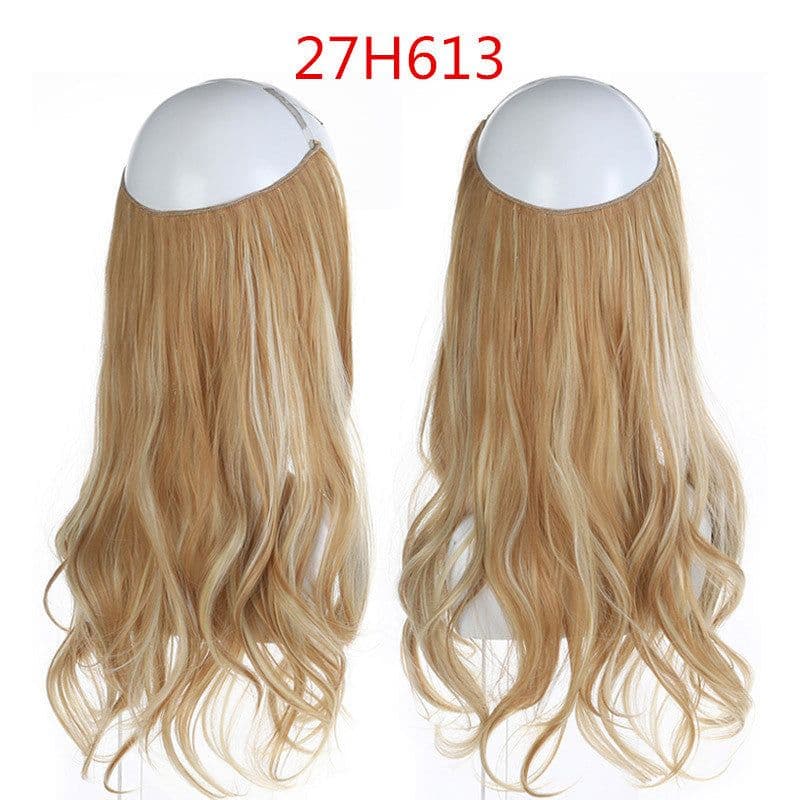 image-Fish Line Curly Hair Extension 40cm Matte Silk Wig