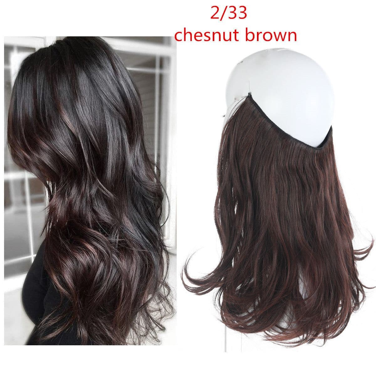 image-Fish Line Curly Hair Extension 40cm Matte Silk Wig