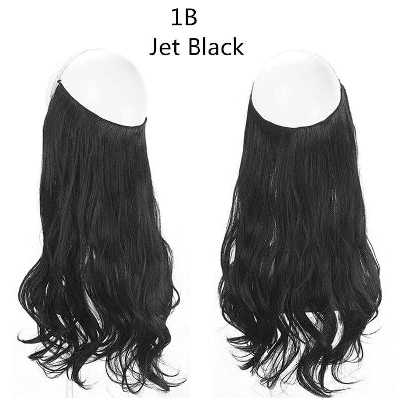 image-Fish Line Curly Hair Extension 40cm Matte Silk Wig