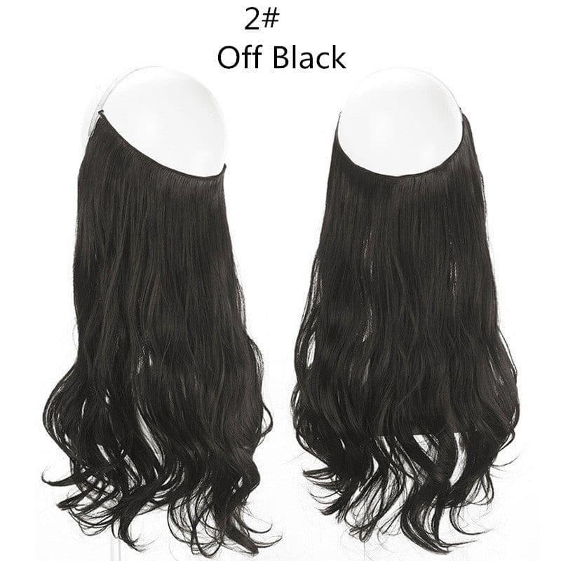 image-Fish Line Curly Hair Extension 40cm Matte Silk Wig