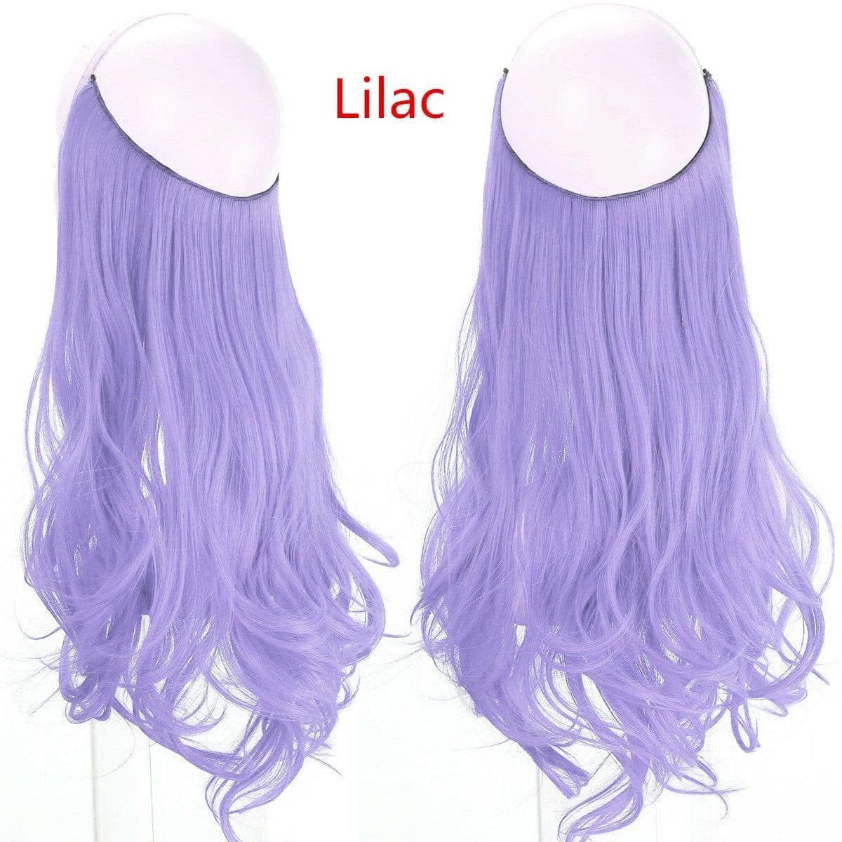 image-Fish Line Curly Hair Extension 40cm Matte Silk Wig