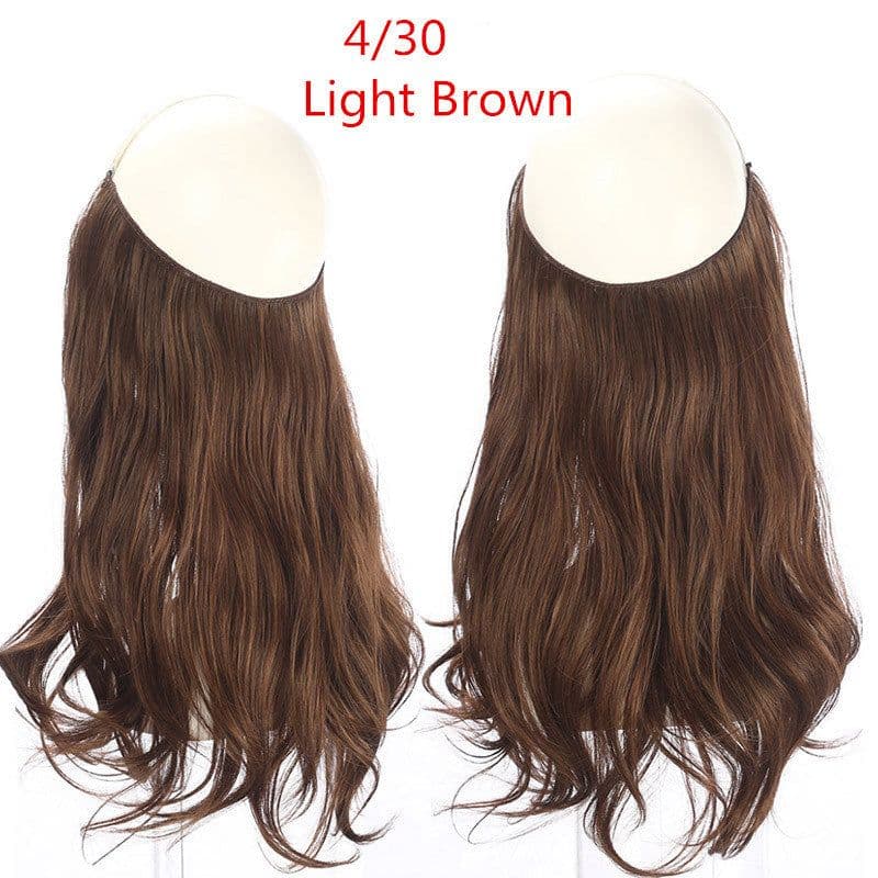 image-Fish Line Curly Hair Extension 40cm Matte Silk Wig