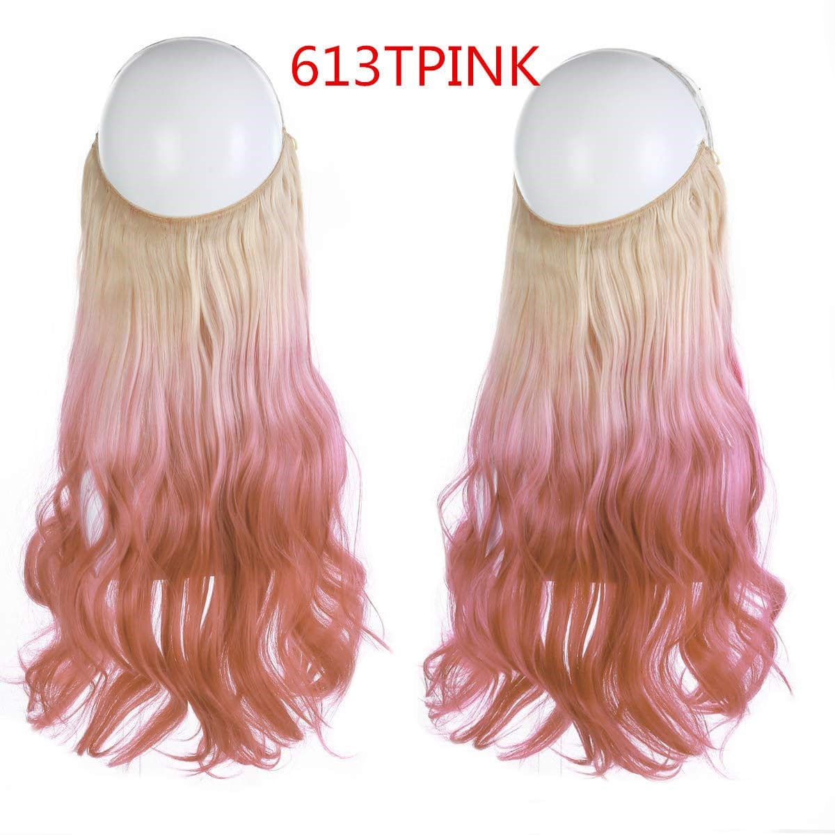 image-Fish Line Curly Hair Extension 40cm Matte Silk Wig