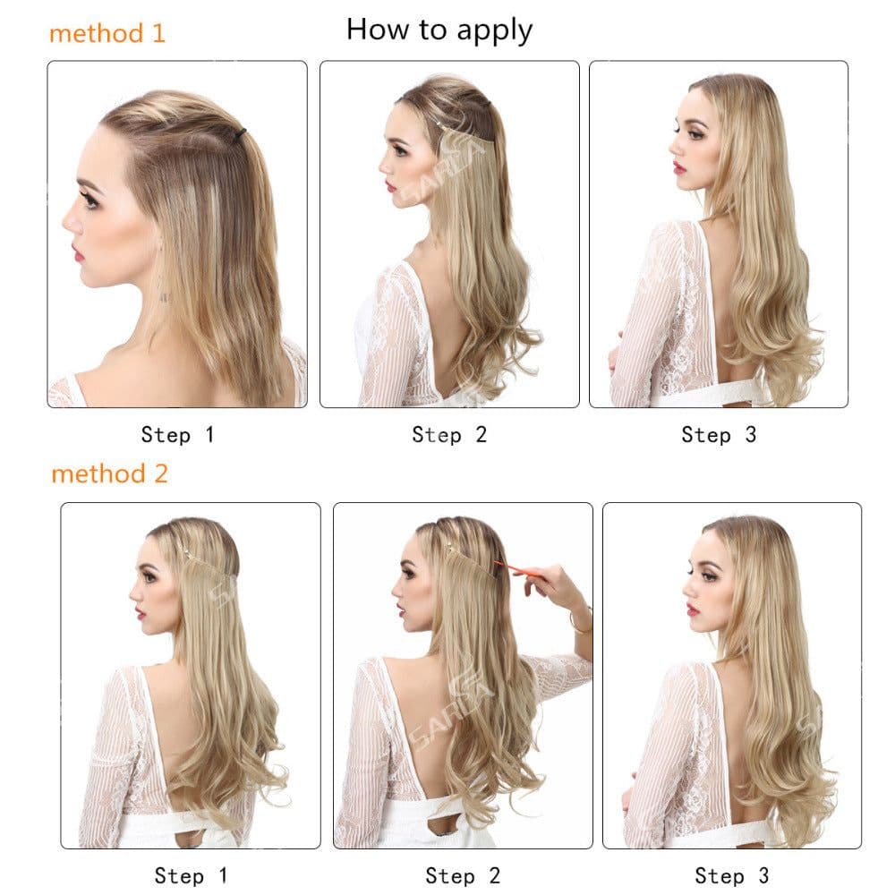 image-Fish Line Curly Hair Extension 40cm Matte Silk Wig