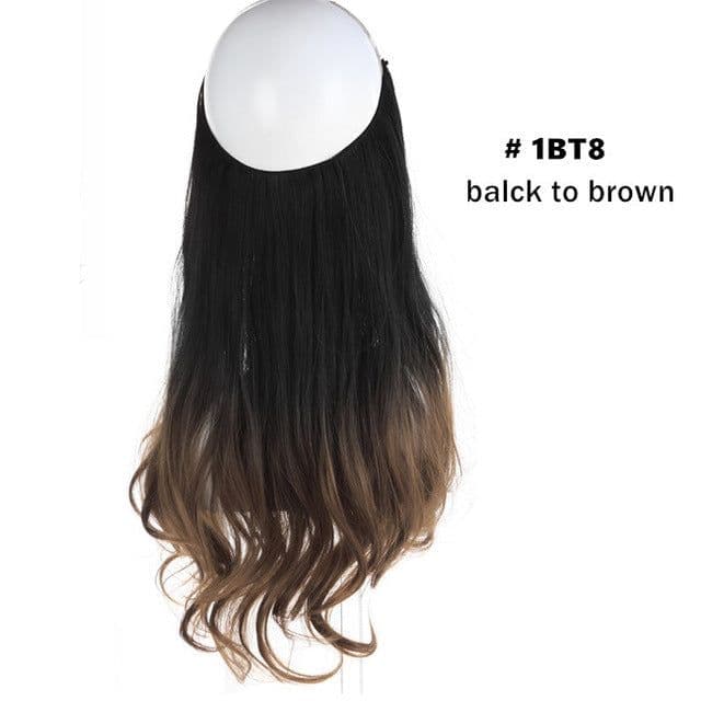 image-Fish Line Curly Hair Extension 40cm Matte Silk Wig