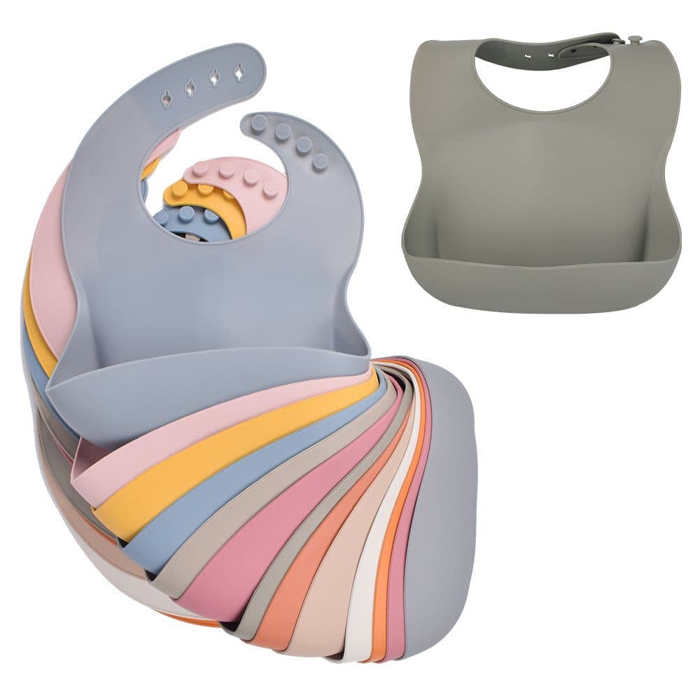 image-Rxl Silicone Baby Bib Waterproof with Food Pocket