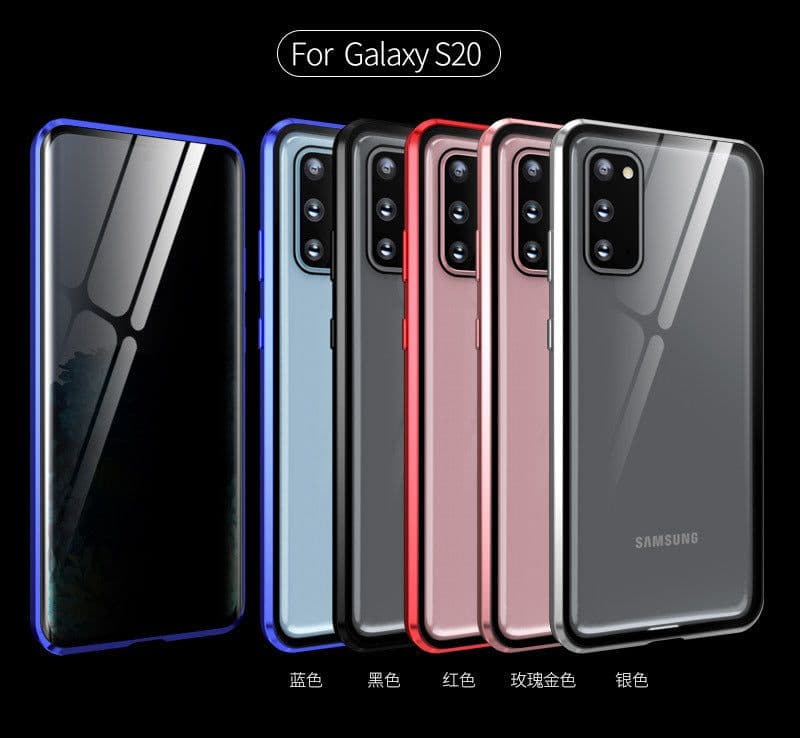 image-Samsung Galaxy S20 Magnetic Privacy Glass Metal Case