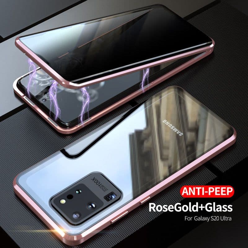 image-Samsung Galaxy S20 Magnetic Privacy Glass Metal Case