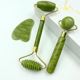 image-Jade Roller Face Massage Tool Double Head Beauty Device