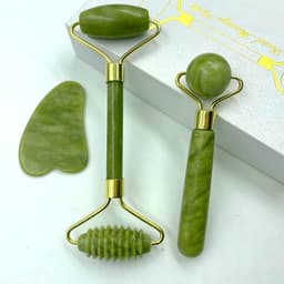 image-Jade Roller Face Massage Tool Double Head Beauty Device