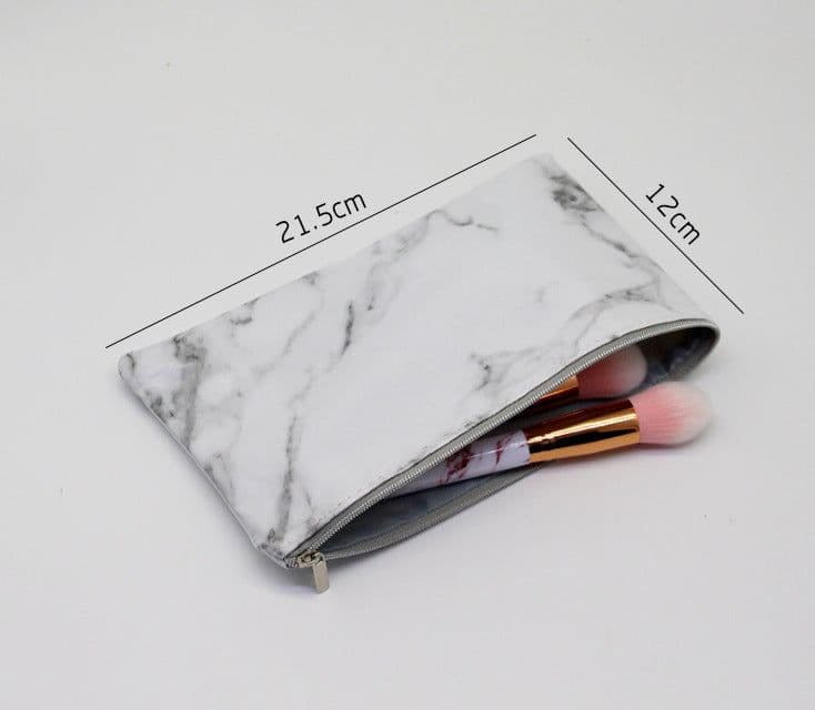 image-10-Piece Marble Pattern Makeup Brush Set with Cosmetic Bag