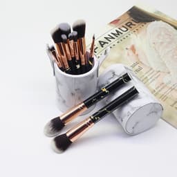 image-10-Piece Marble Pattern Makeup Brush Set with Cosmetic Bag