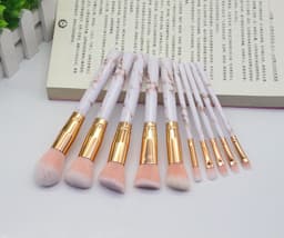 image-10-Piece Marble Pattern Makeup Brush Set with Cosmetic Bag