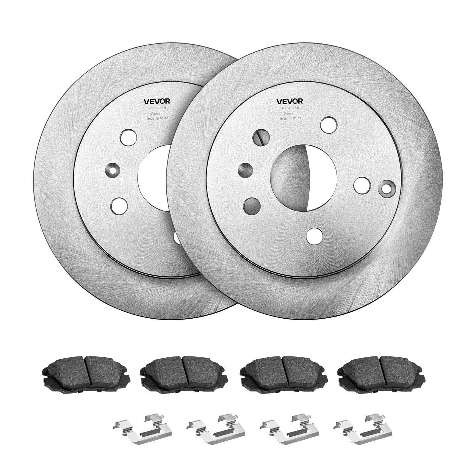 image-VEVOR Front and Rear Brake Kit Compatible with 2010-2017 Chevrolet Equinox, 2010-2017 GMC Terrain, Hollow Brake Rotors Ceramic Brake Pads Replacement Kit, 12.7 in Front Rotors, 12 in Rear Rotors