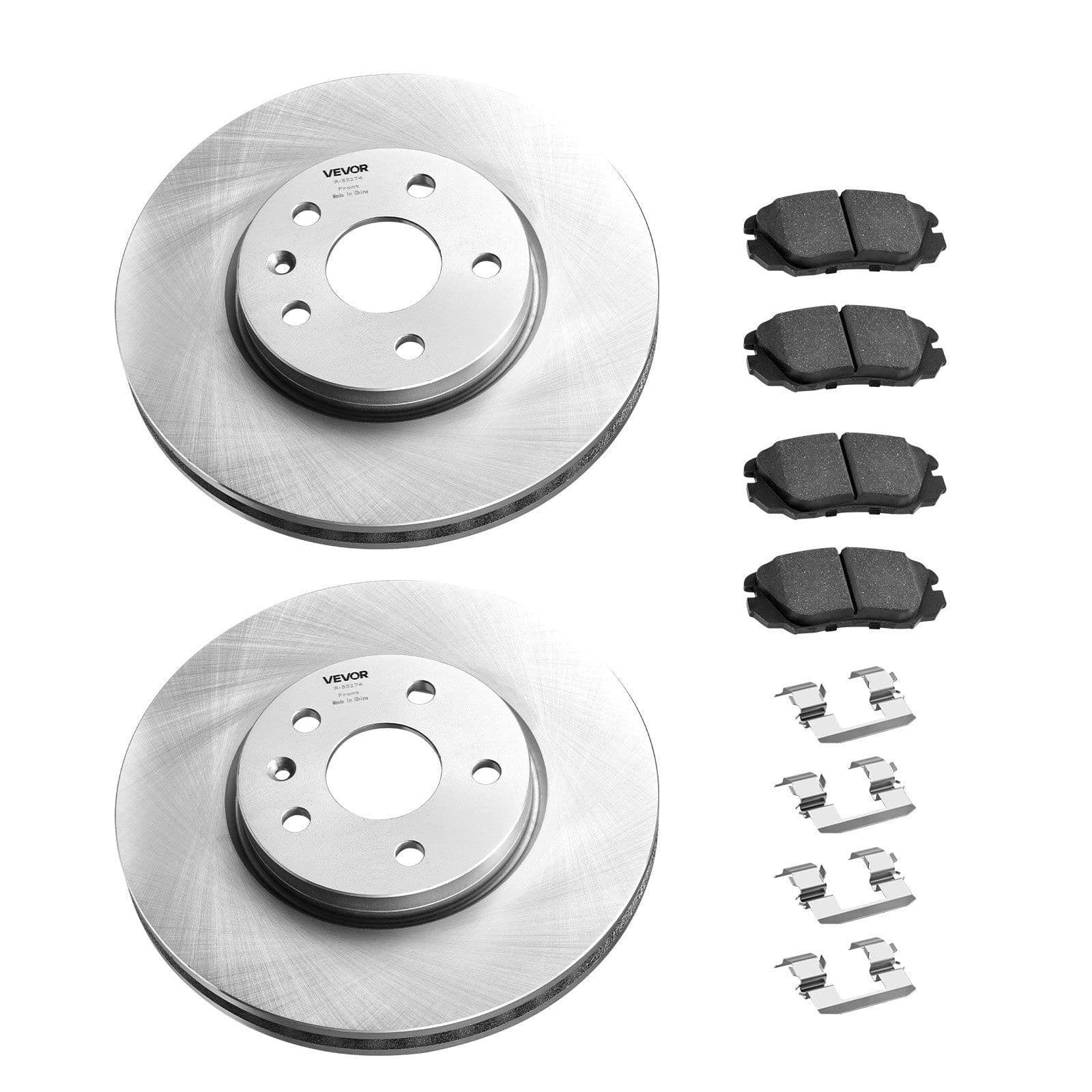 image-VEVOR Front and Rear Brake Kit Compatible with 2010-2017 Chevrolet Equinox, 2010-2017 GMC Terrain, Hollow Brake Rotors Ceramic Brake Pads Replacement Kit, 12.7 in Front Rotors, 12 in Rear Rotors