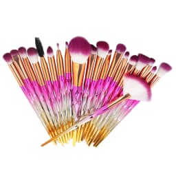 image-HappyMakeup 20 Piece Unicorn Diamond Makeup Brush Set