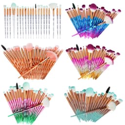 image-HappyMakeup 20 Piece Unicorn Diamond Makeup Brush Set
