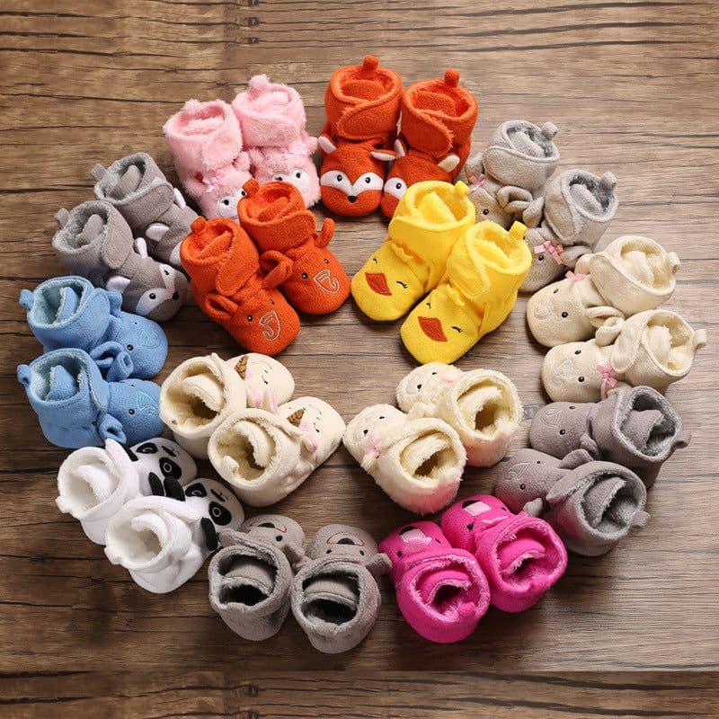 image-Baby Cartoon High-Top Toddler Shoes Soft Non-Slip Warm Winter