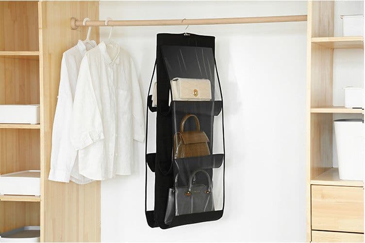 image-6 Pocket Hanging Handbag Purse Storage Organizer