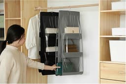 image-6 Pocket Hanging Handbag Purse Storage Organizer
