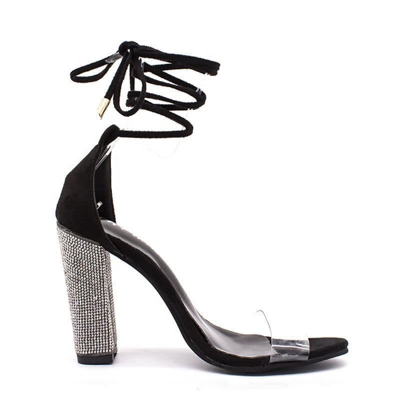 image-Women's Roman Style Strappy High Heel Sandals Thick Heel