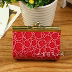 image-PVC Crocodile Print Small Square Coin Purse