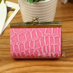 image-PVC Crocodile Print Small Square Coin Purse
