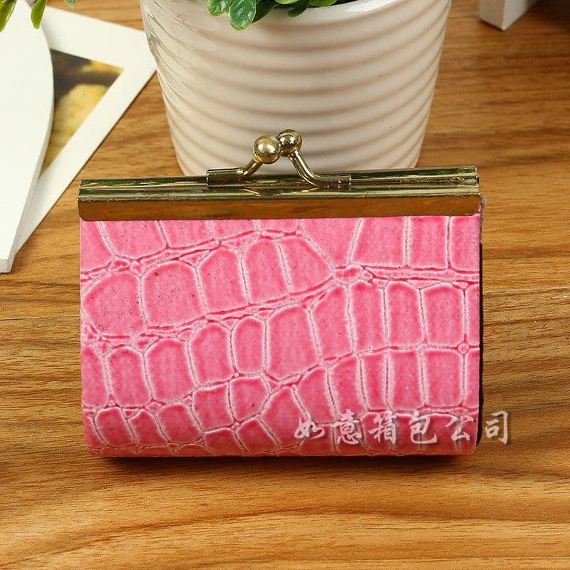 image-PVC Crocodile Print Small Square Coin Purse